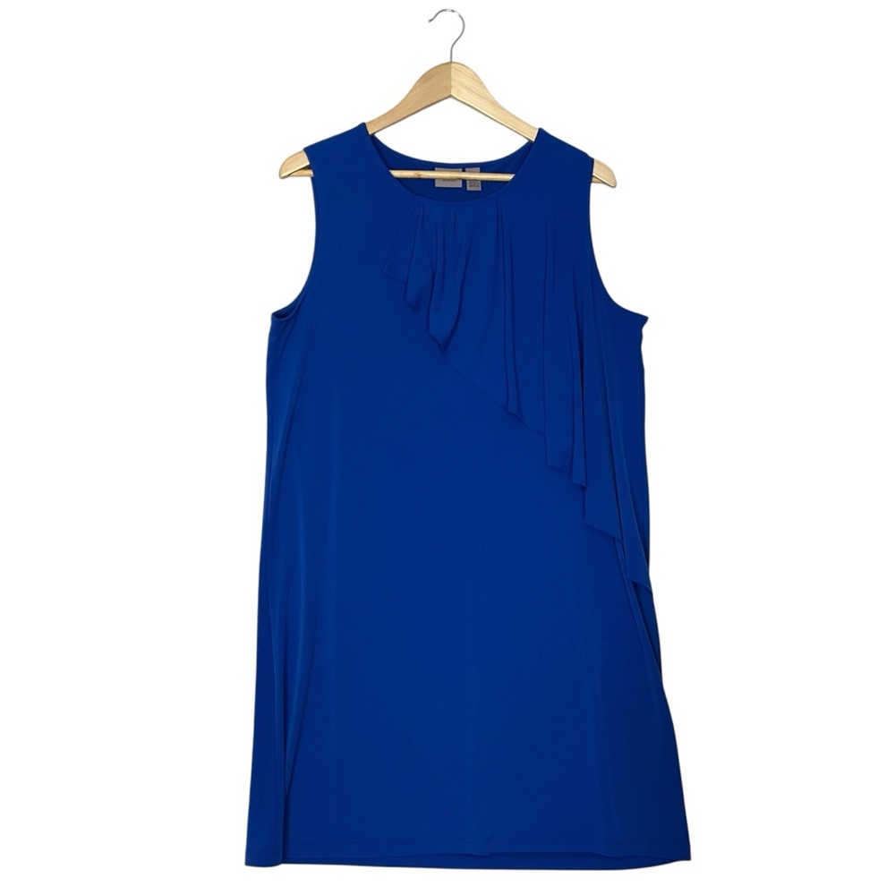 CHICO’S sz 2 (Large) Sleeveless Mini Dress Pull On Easywear Vibrant Blue